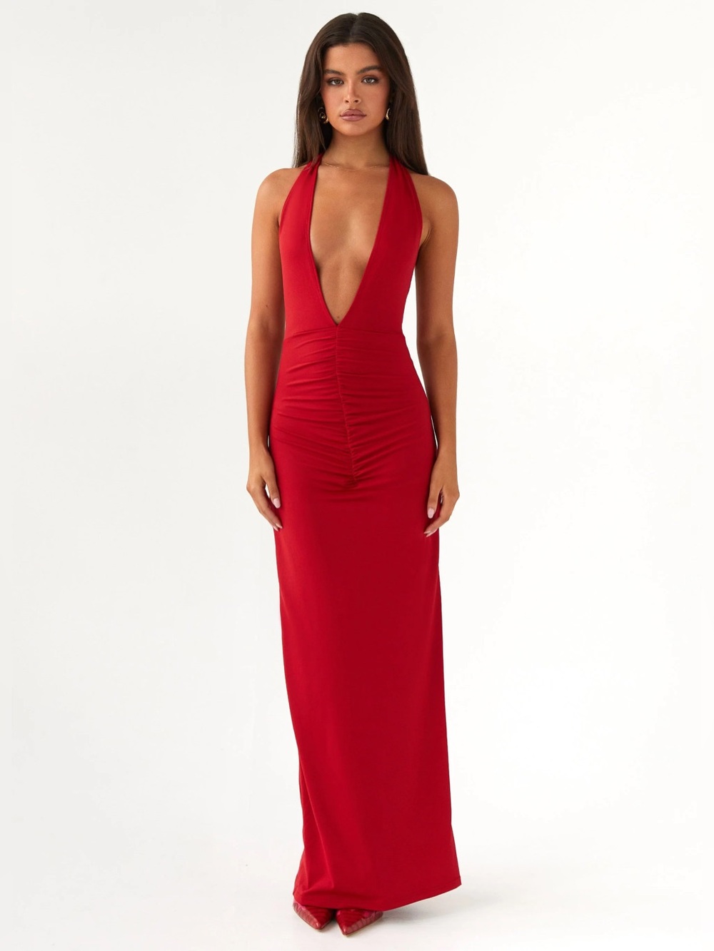 NWT Peppermayo Whisked Away Halterneck Maxi Dress Red